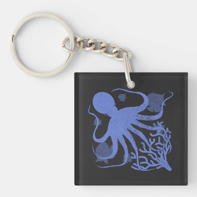 Octopus (dark background) keychain (Front)