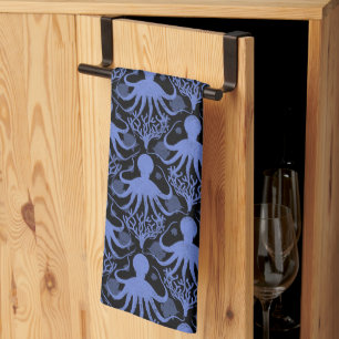 Octopus (dark background) kitchen towel