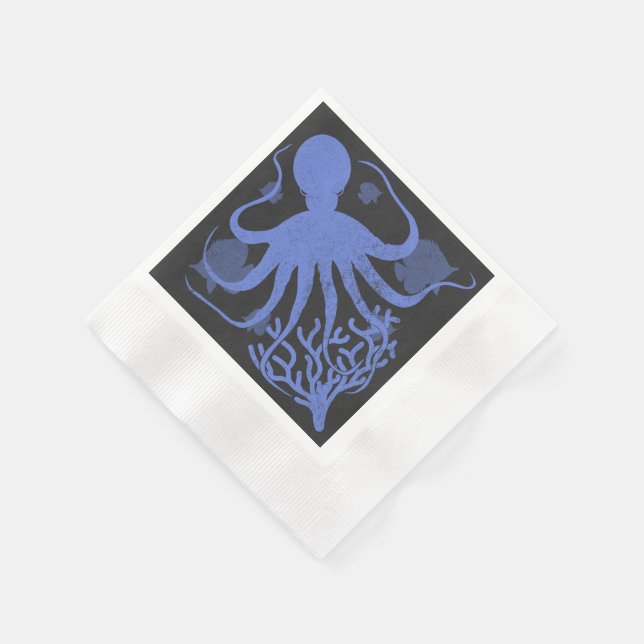 Octopus (dark background) napkins (Corner)