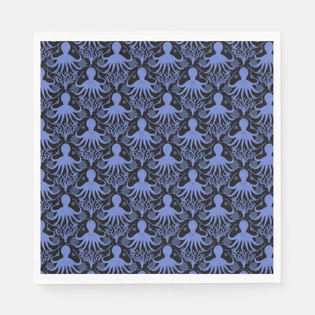 Octopus (dark background) napkins (Front)