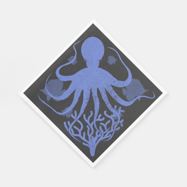 Octopus (dark background) napkins (Corner)