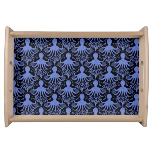 Octopus dark background serving tray