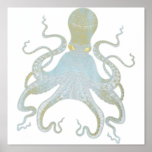 Octopus Decorative  Foil Prints