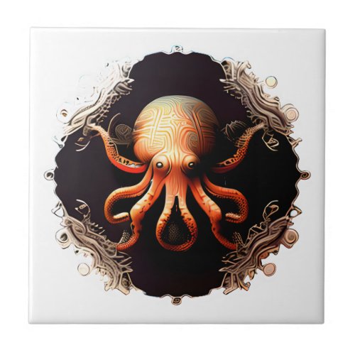 Octopus deep sea ocean creatures beach theme ceramic tile