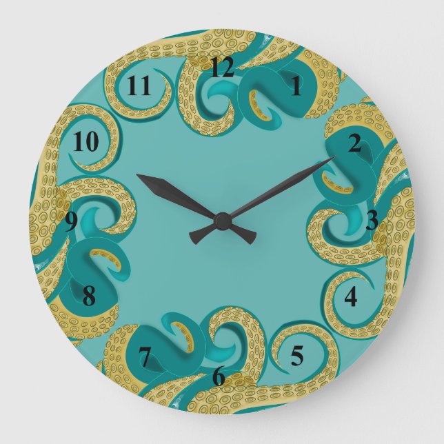 Octopus Design Modern Wall Clock (Front)