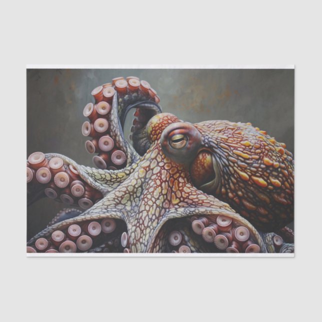 Octopus Digital Painting Decoupage Tissue Paper (Front)