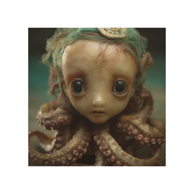 Octopus Doll Wood Wall Art (Front)