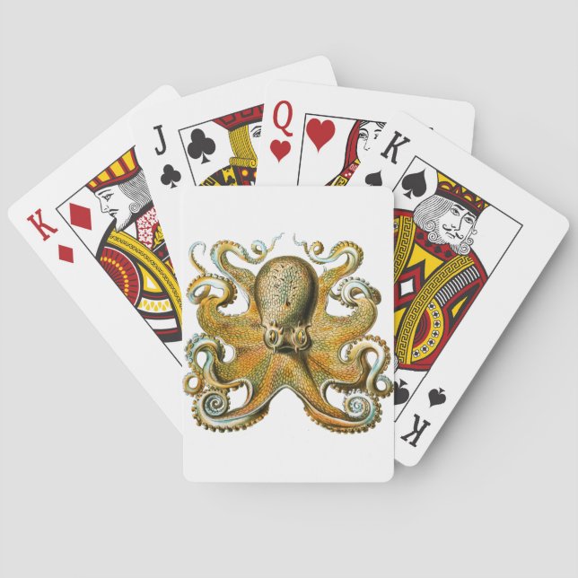 Octopus Drawing Vintage Tentacles Poker Cards (Back)