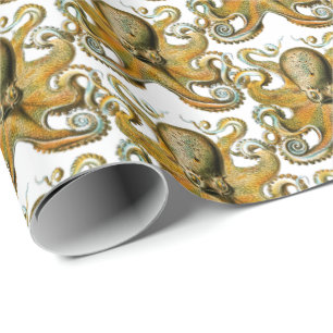 Octopus Drawing Vintage Tentacles Wrapping Paper