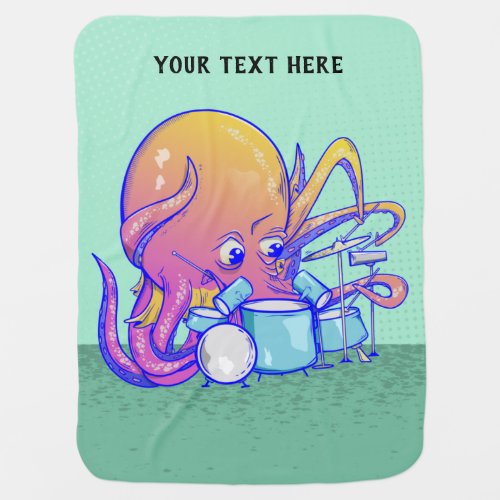 Octopus drumming baby blanket