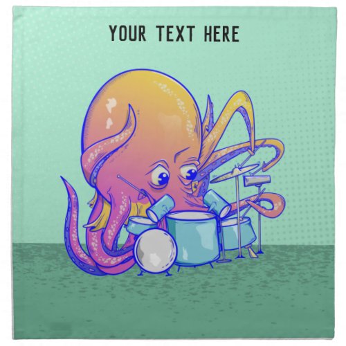 Octopus drumming cloth napkin