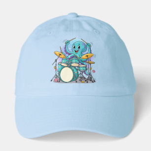 Octopus Drumming Funny Cartoon Octopus Drummer Hat