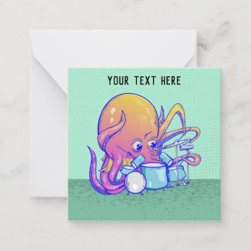 Octopus drumming note card