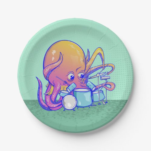 Octopus drumming paper plates