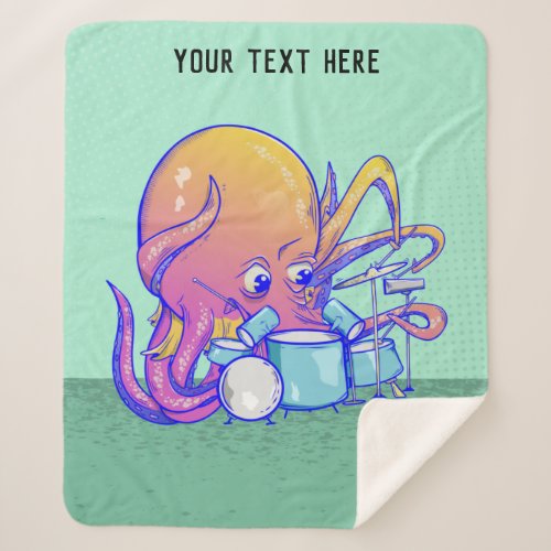 Octopus drumming sherpa blanket