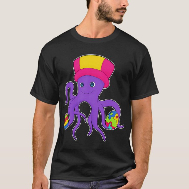 Octopus Easter Easter eggs T-Shirt (Front)