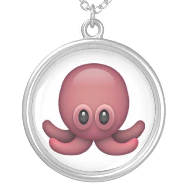 Octopus - Emoji Silver Plated Necklace (Front)