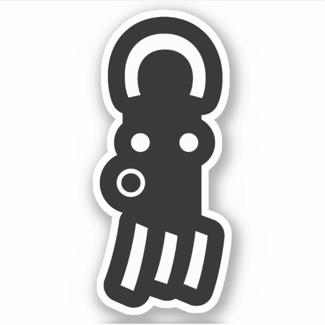 Octopus Emoticon Japanese Kaomoji Sticker (Front)