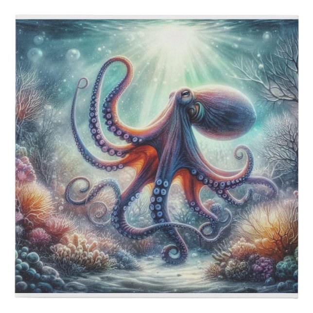 octopus  faux canvas print (Front)
