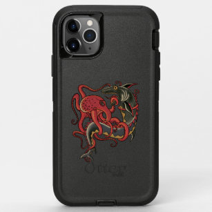 octopus fighting a shark OtterBox defender iPhone 11 pro max case