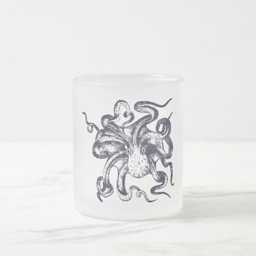Octopus Frosted Glass Coffee Mug