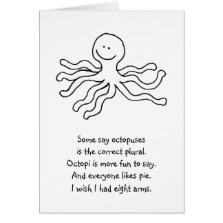 Octopus - fun line drawing happy art logo design cards