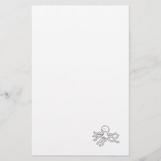 Octopus - fun line drawing happy art logo design stationery