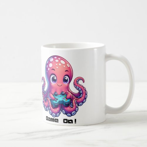 Octopus Gamer Mug Playful Octopus with Controller Coffee Mug