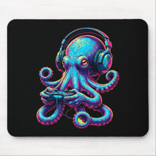 Octopus Gaming Animal Video Games Funny Octopus  Mouse Pad