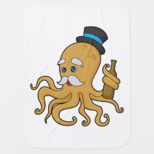 Octopus Gentleman Hat Baby Blanket