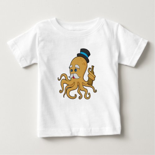 Octopus Gentleman Hat Baby T_Shirt