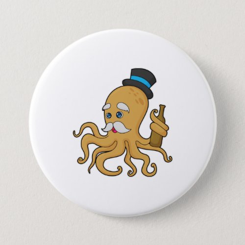 Octopus Gentleman Hat Button