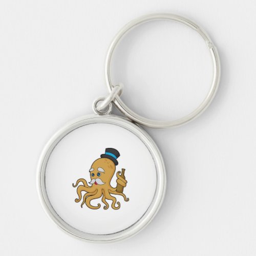 Octopus Gentleman Hat Keychain