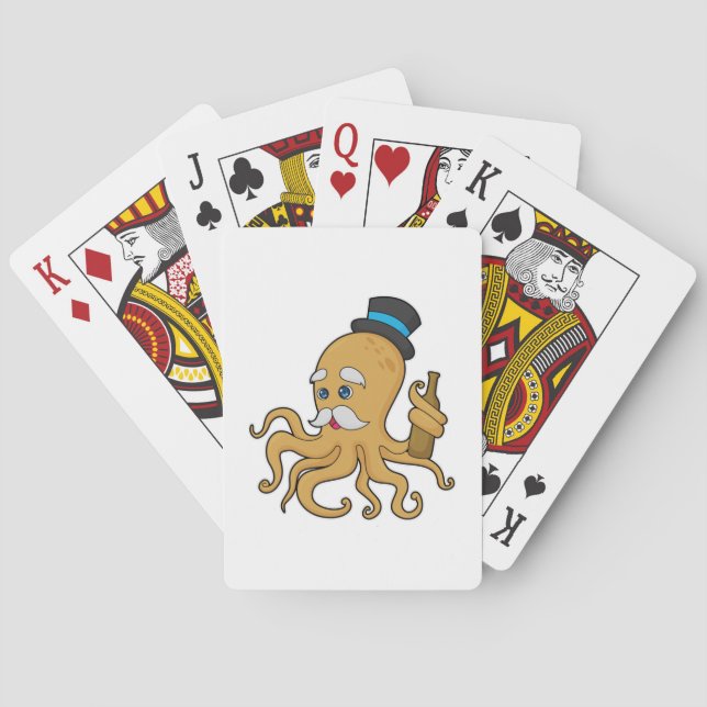 Octopus Gentleman Hat Poker Cards (Back)