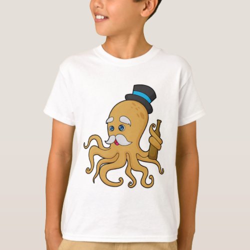 Octopus Gentleman Hat T_Shirt