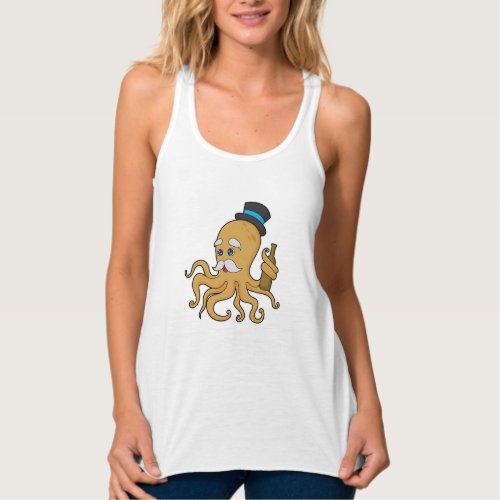 Octopus Gentleman Hat Tank Top