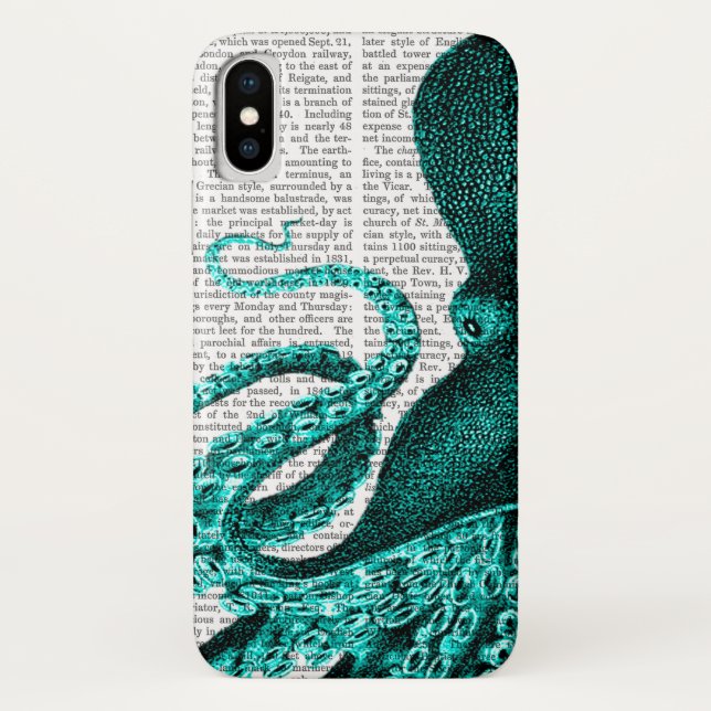 Octopus Green Half Case-Mate iPhone Case (Back)