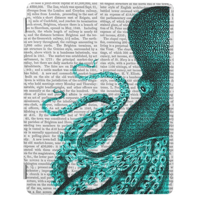 Octopus Green Half iPad Air Cover (Front)