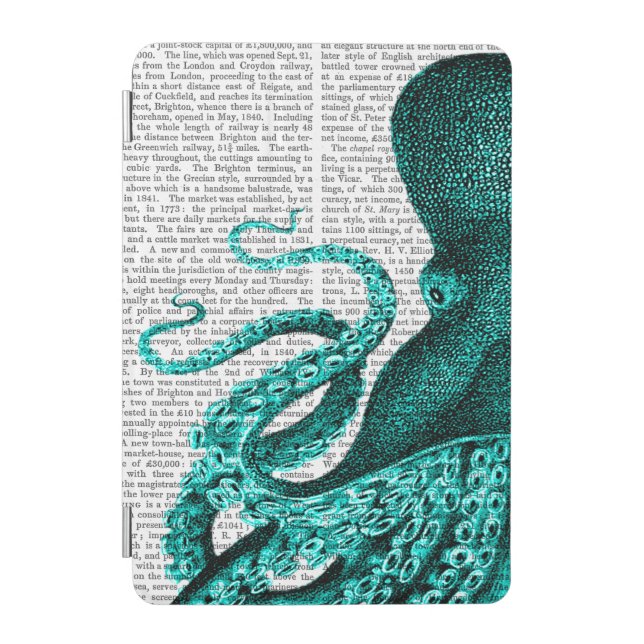 Octopus Green Half iPad Mini Cover (Front)