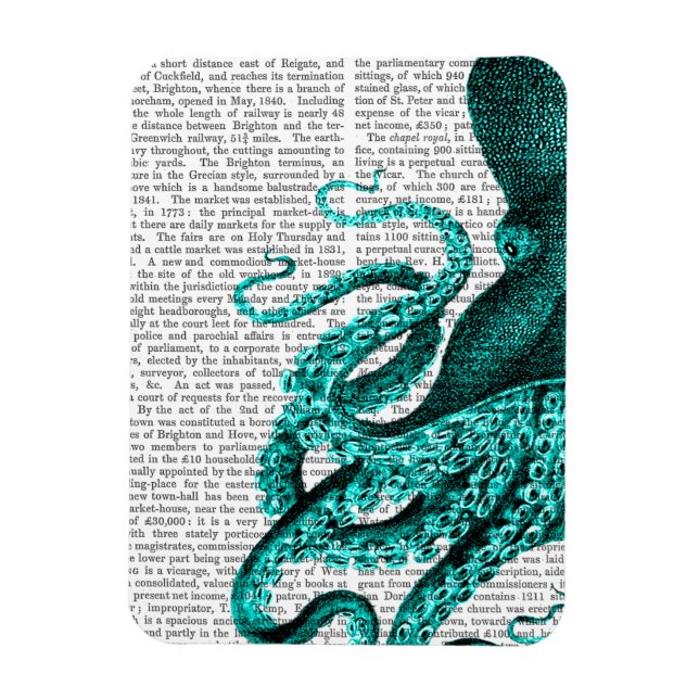 Octopus Green Half Magnet (Vertical)