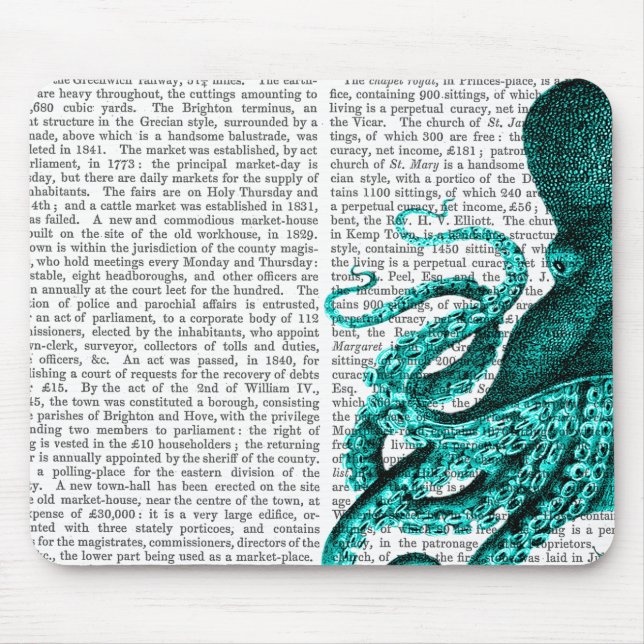 Octopus Green Half Mouse Pad (Front)