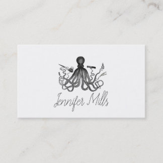 octopus hair stylist punk vintage hairstylist cool business card