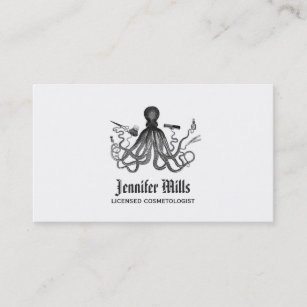 octopus hair stylist punk vintage hairstylist cool business card