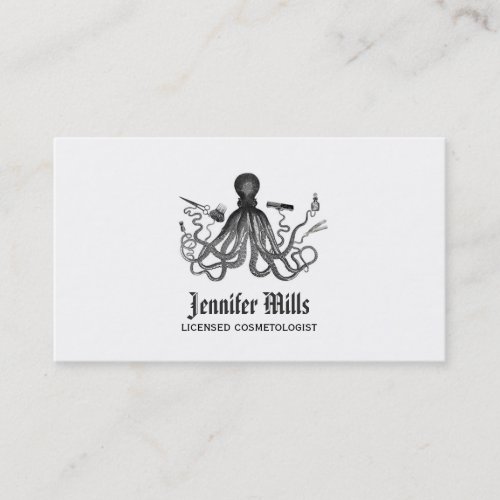 octopus hair stylist punk vintage hairstylist cool business card