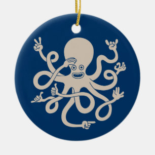 Octopus Hands Ceramic Ornament