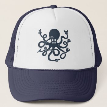 Octopus Hands Trucker Hat by kbilltv at Zazzle