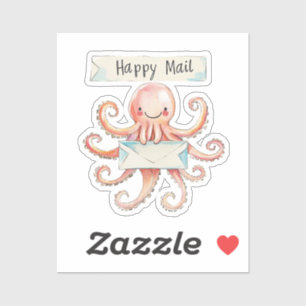 Octopus, Happy Mail,  Sticker
