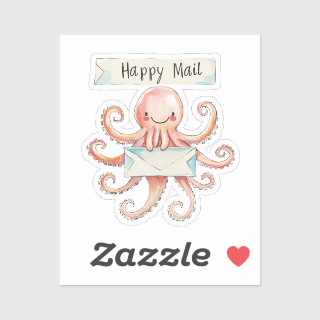 Octopus, Happy Mail,  Sticker (Sheet)