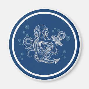 Octopus Holding Anchor Door Magnet