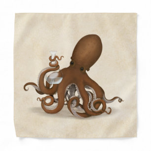 Octopus Holding Chemistry Flask Steampunk Science Bandana